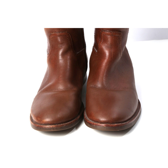 TORY BURCH Kiernan Riding Brown Leather Logo Knee High Boots Size 7M - Picture 6 of 16